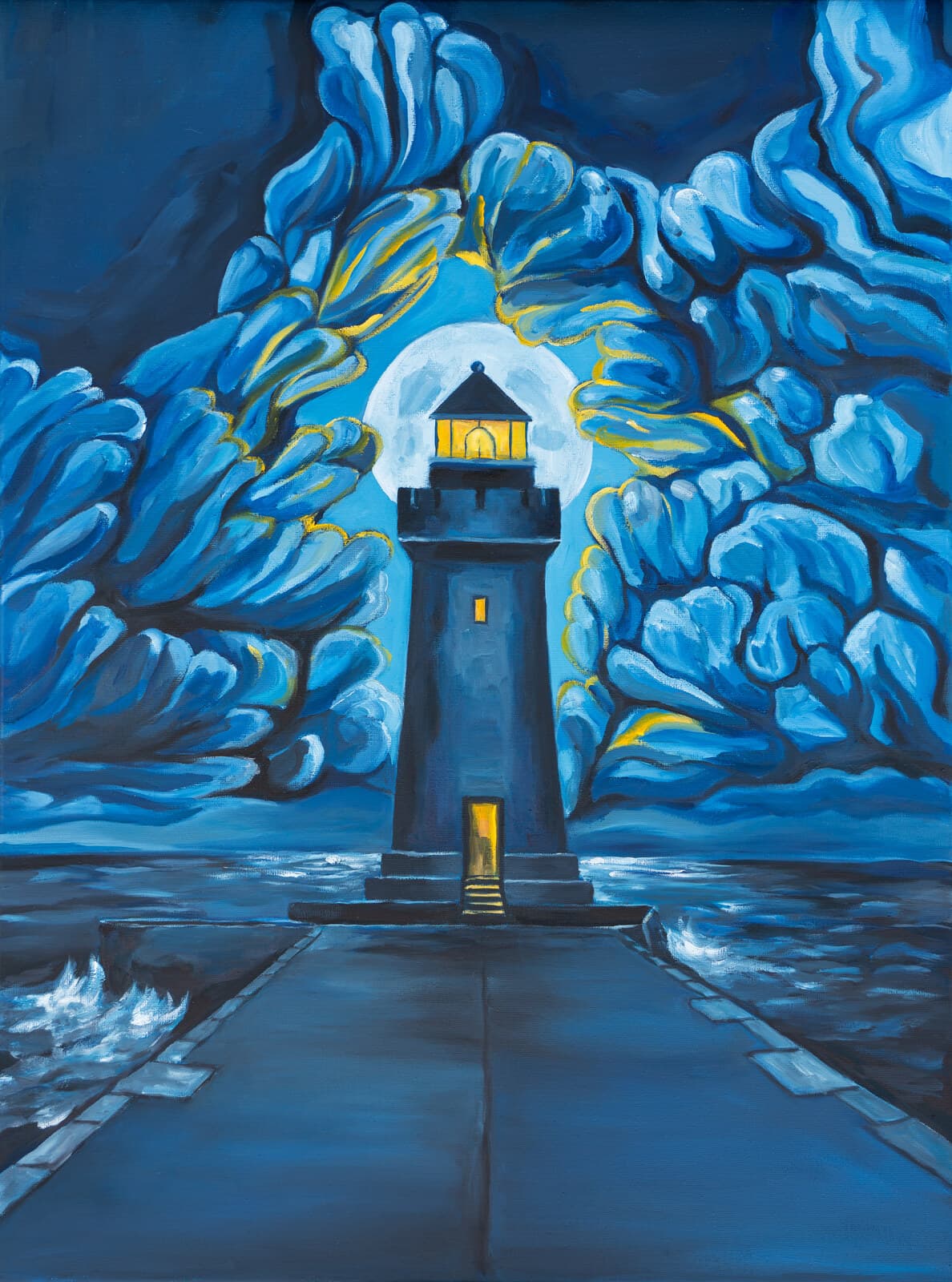 Lighthouse, Guernsey - original artwork by Natasha K. HE